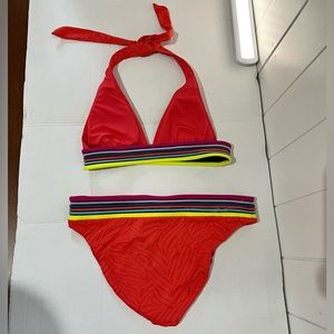 Trina Turk  swim suit 2 piece bikini multicolored orange US size 10